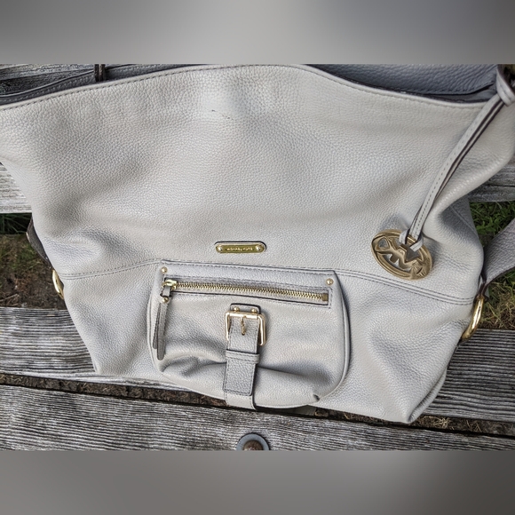 MICHAEL by Michael Kors - Austin MK Hobo Bag | Slate Gray Cement 15w x 13h x 5d - Picture 14 of 15